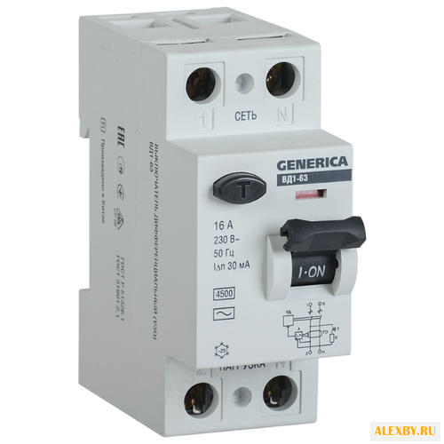 УЗО IEK 30мА тип AC ВД1-63