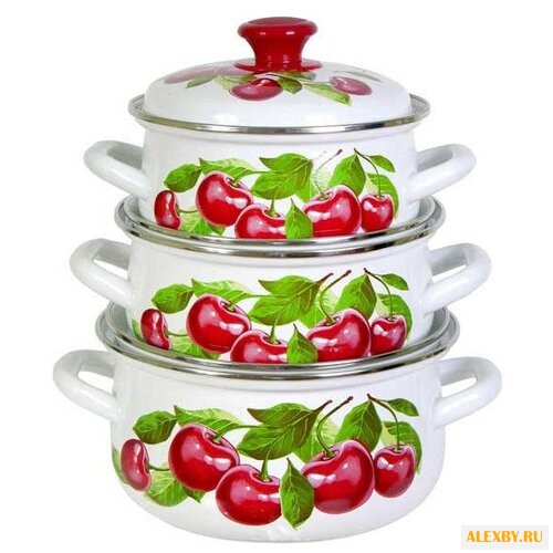 Набор кастрюль КМЗ Вишневый