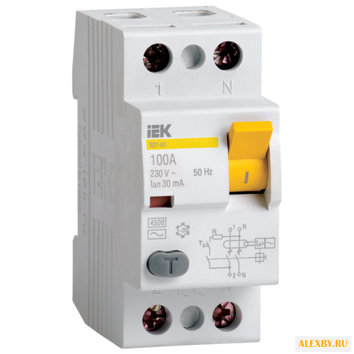 УЗО IEK 30мА тип AC ВД1-63