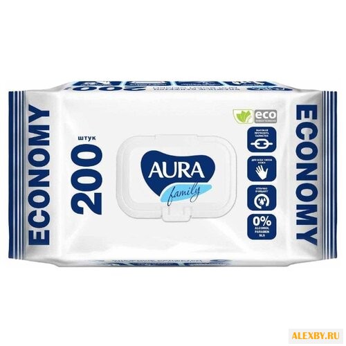 Влажные салфетки Aura Family