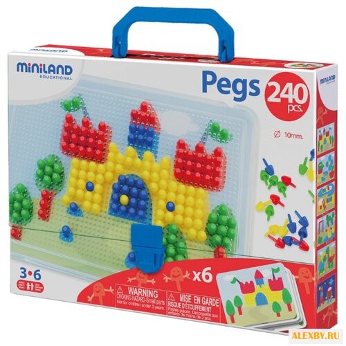 Miniland Мозаика Pegs 10 мм 240