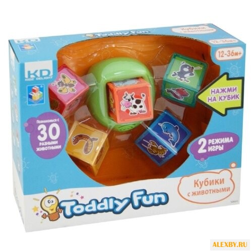 Кубики 1 TOY Животные Т55619