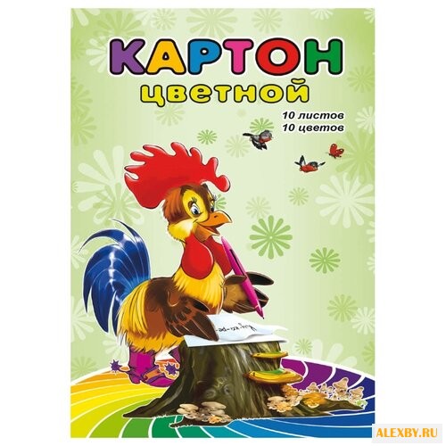 Цветной картон Петух