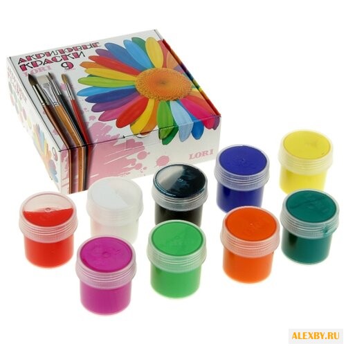 LORI Акриловые краски 9 цветов
