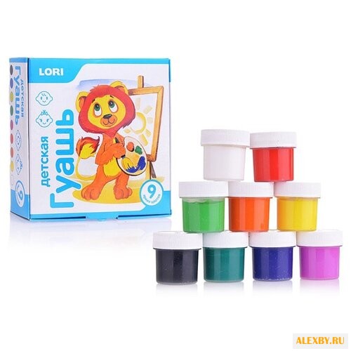 LORI Гуашь Детская 9 цветов х