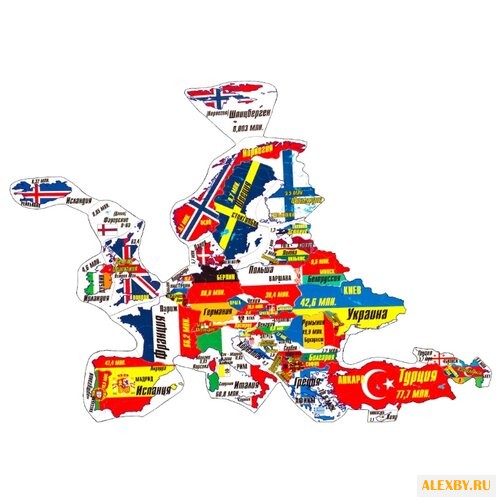 Пазл Гео-Магнит Европа в