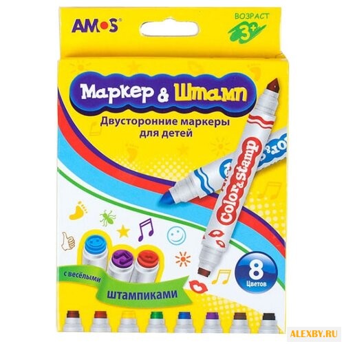AMOS Маркеры со штампами 8 шт.