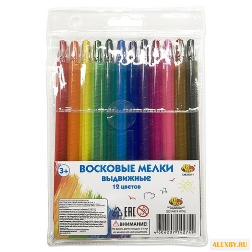 ABtoys Выдвижные восковые мелки