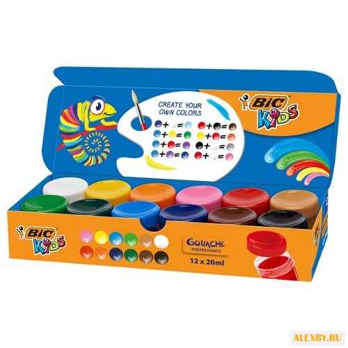 BIC Гуашь Kids 12 цветов х 20