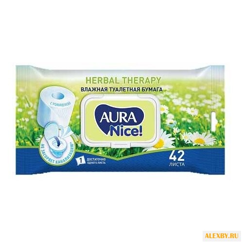 Влажная туалетная бумага Aura