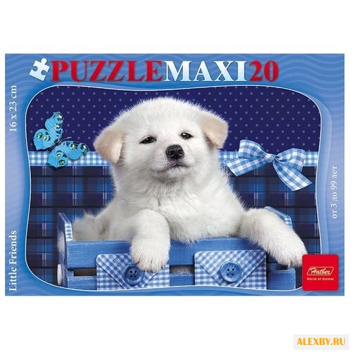 Пазл Hatber Maxi Белый щенок