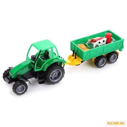 Трактор ТЕХНОПАРК с прицепом и