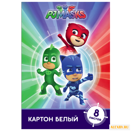 Белый картон Герои в масках