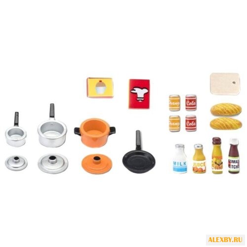 Набор продуктов с посудой