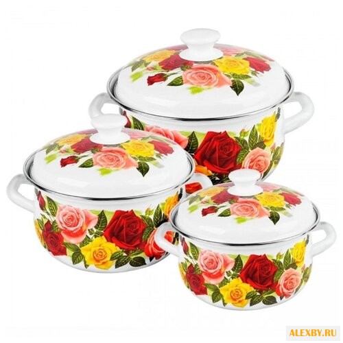 Набор кастрюль КМЗ Розовый