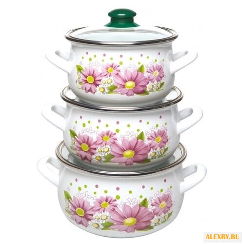 Набор кастрюль Интерос Розовые