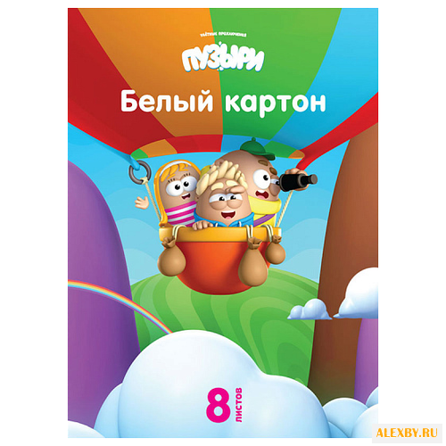 Белый картон Пузыри Action! A4