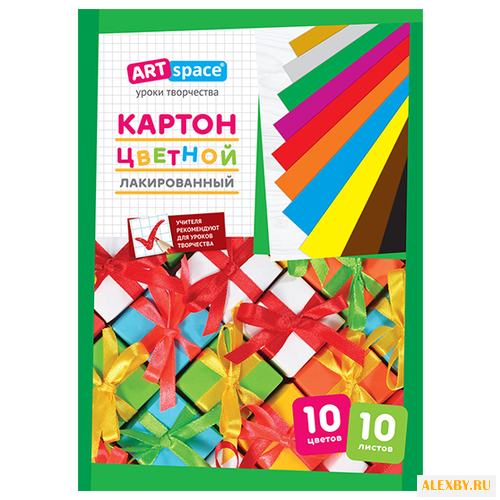 Цветной картон лакированный в
