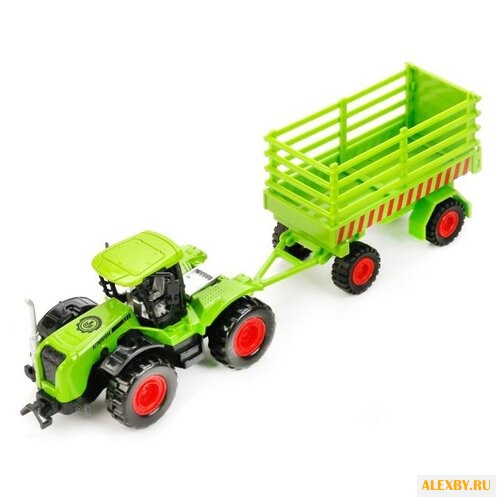 Трактор ТЕХНОПАРК с прицепом в