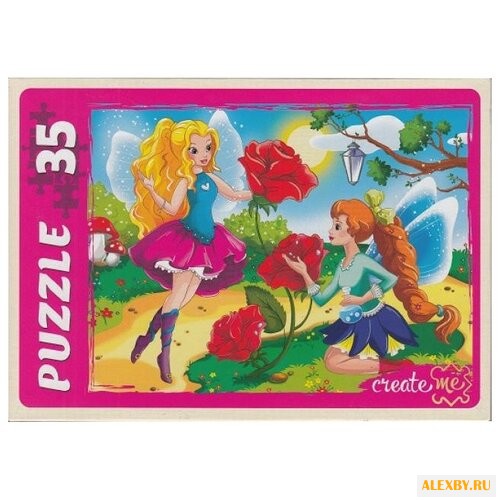 Пазл Рыжий кот Феи и цветы