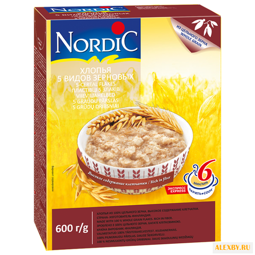 Nordic Хлопья 5 видов зерновых