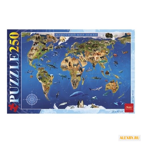 Пазл Hatber Карта Животный мир