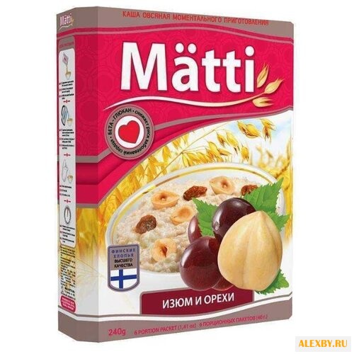 Matti Каша овсяная Изюм и орехи