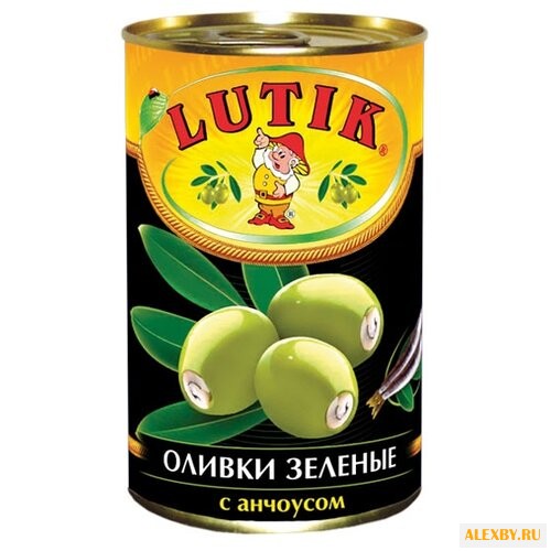Lutik Оливки зеленые с анчоусом