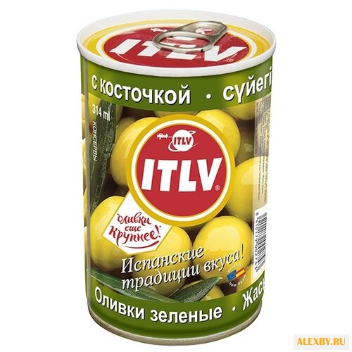 ITLV Оливки зеленые с косточкой
