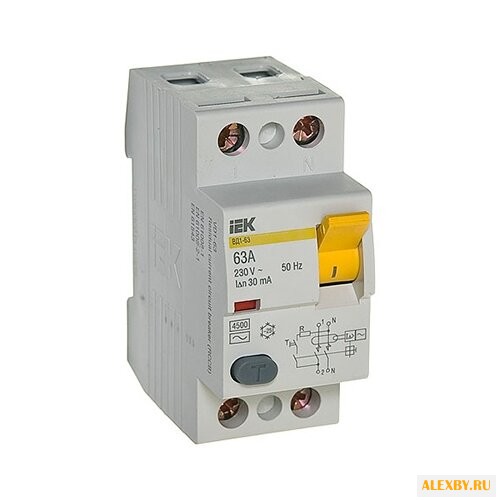 УЗО IEK 30мА тип AC ВД1-63