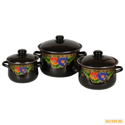 Набор кастрюль СтальЭмаль 1с408
