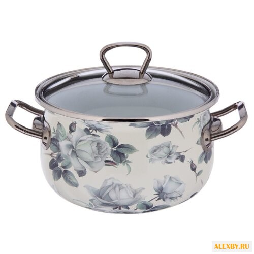 Кастрюля Интерос Белая роза 21 л