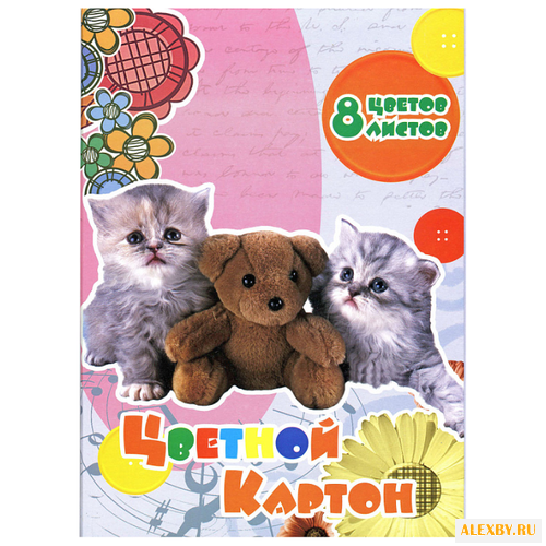 Цветной картон мелованный в