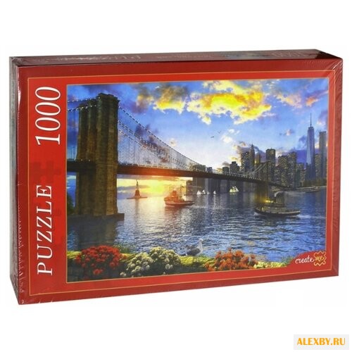 Пазл Рыжий кот Бруклинский мост