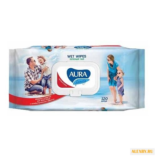 Влажные салфетки Aura Family