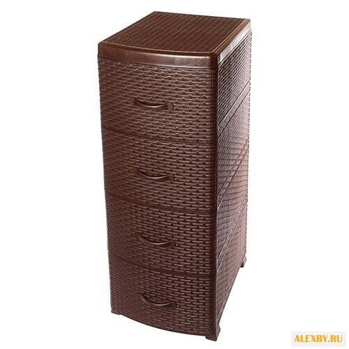 Комод ВиолетПласт Ротанг 4 секции