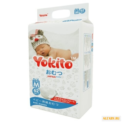 Yokito подгузники M 5-9 кг 62 шт.