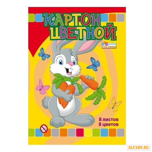 Цветной картон Зайчик