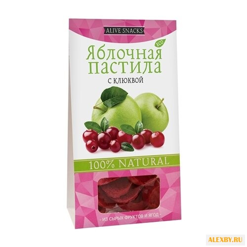 Пастила Живые снеки яблочная с