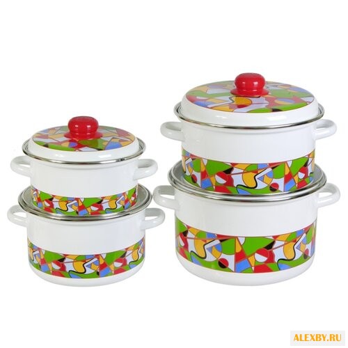 Набор кастрюль Эмаль Абстракция