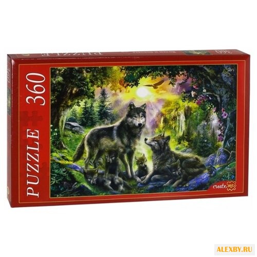 Пазл Рыжий кот Волки и волчата