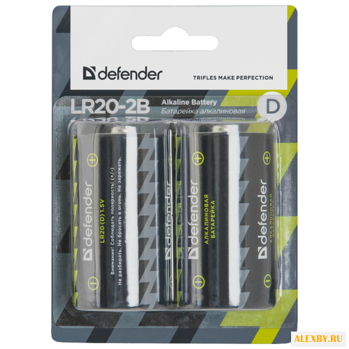 Батарейка D Defender LR20-2B