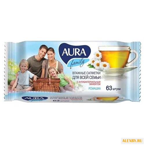 Влажные салфетки Aura Family