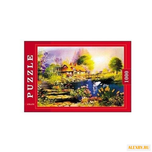 Пазл Рыжий кот Сказочный пейзаж