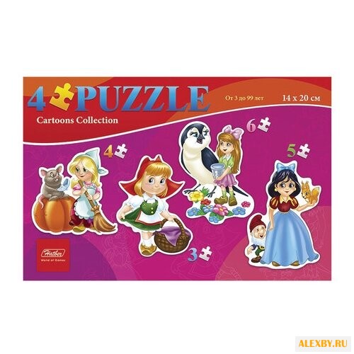 Набор пазлов Hatber 4 картинки