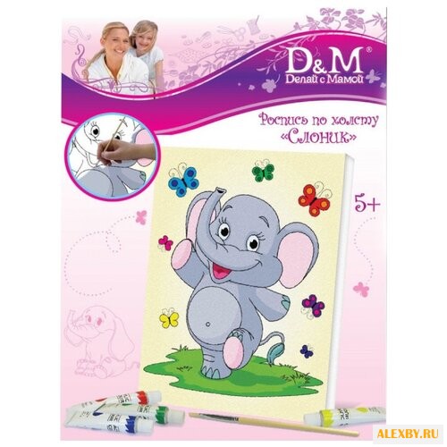 D&M Картина по контурам Слоник
