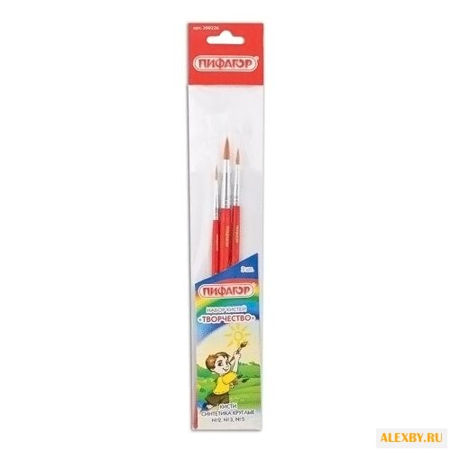 Набор кистей Пифагор синтетика