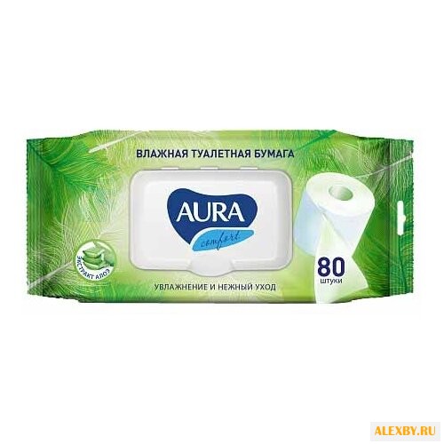 Влажная туалетная бумага Aura