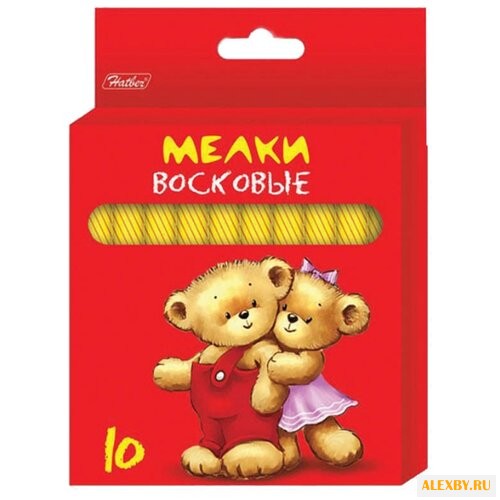 Hatber Мелки восковые Мишка 10
