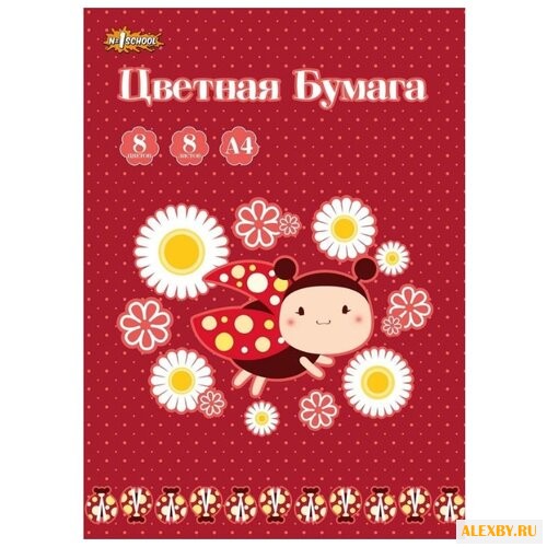 Цветная бумага Божья коровка